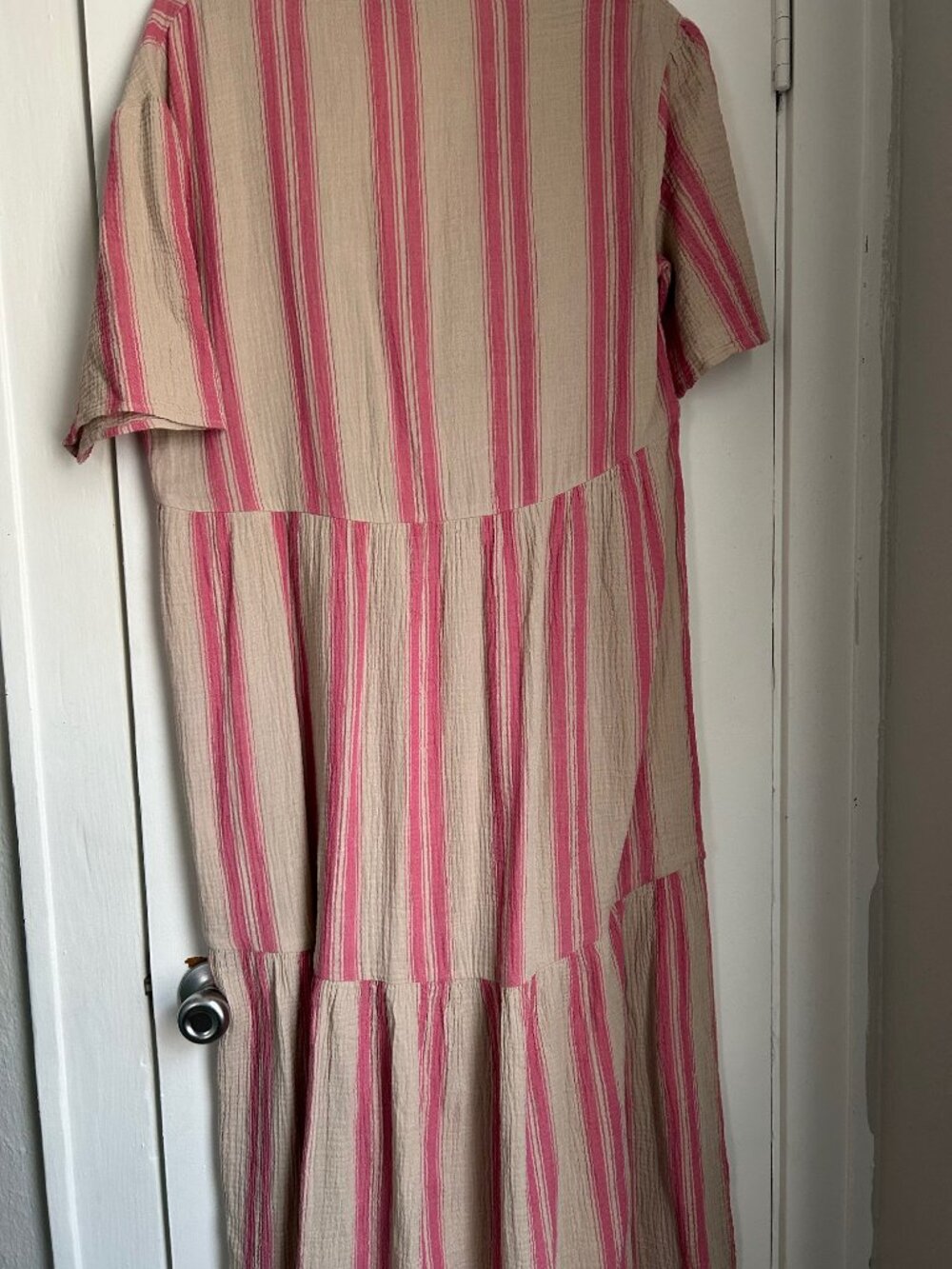 NWT FAHERTY cotton gauze Wesley maxi dress in Cocoa Reef Stripe - L - Picture 2 of 5